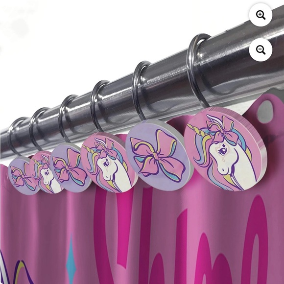 COPY - Jojo Siwa 14 piece shower curtain set with tufted rug 72 x 72 - Picture 3 of 6